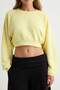 Light Yellow Thick Non-Iron Regular Fit Crew Neck Cropped Length Knitted Sweatshirt Twoaw27Sw00056 - 3