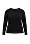 Siyah Fitted/Vücuda Oturan Bisiklet Yaka Düğmeli Örme Bluz TBBAW27AF00044 - 5