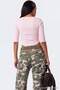 Açık Pembe %100 Pamuk Truvakar Kol Bisiklet Yaka Crop Kol Ucu Detaylı Örme T-Shirt TWOAW27TS00042 - 4