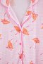 Pembe %100 Pamuklu Biyeli Kruvasan Desenli Örme Pijama Takımı THMAW27PT00100 - 5