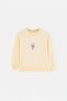 Sarı Kalın Kız Çocuk Pamuklu Kalın Şardonsuz Nakışlı Örme Sweatshirt TKDAW27SW00061 - 5