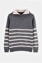 Grey-Beige Regular/Normal Cut Striped High Neck Knitwear Sweater Tmnaw27Kz00010 - 6