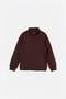 Brown Plain/Basic High Collar Thick Non-Embellished Regular Knitted Boys' Sweatshirt Tkdaw26Sw00008 - 5