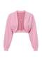 Açık Pembe Kalın Bolero Kalıp Yarasa Kol Oversize Süper Crop Örme Sweatshirt TWOAW27SW00027