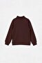 Brown Plain/Basic High Collar Thick Non-Embellished Regular Knitted Boys' Sweatshirt Tkdaw26Sw00008 - 6