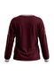 Bordo Kontrast Detaylı Kolej Baskılı V Yaka Oversize/Geniş Kesim Örme T-Shirt TWOAW27TS00058 - 7