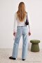 Mavi Taş ve Yırtık Detaylı Normal Bel Wide Leg Jeans TWOAW27JE00217 - 4