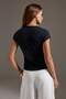 Antrasit Düz Fitted/Vücuda Oturan Dik Yaka Ay Kol Kemerli Modal Kumaş Örme Bluz TWOAW27BZ00155 - 4