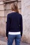 Wardrobe Essentials Lacivert Yünlü V Yaka Vatkalı Oversize Triko Hırka TWOAW27HI00144 - 5
