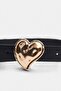 Black Gold Heart Buckle Women's Belt Takaw27Ke00017 - 2