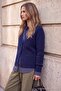 Wardrobe Essentials Lacivert Yumuşak Dokulu Basic Geniş Kalıp Özel Kalite Triko HırkaTWOAW27HI00090 - 3