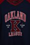 Lacivert Renk Bloklu Kolej Baskılı Oversize/Geniş Kesim Aplikeli Örme Sweatshirt TWOAW27SW00149 - 6
