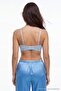 Blue Micro Striped Covered Strapless Strap Knitted Bra Thmss25Su00037 - 3
