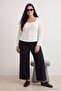 Black High Waist Striped Wide Leg Plus Size Pants Tbbaw27Ar00009 - 3