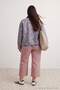 Dusty Rose Stitching Detailed High Waist Medium Stretch Wide Leg Jeans Tbbaw27Cj00021 - 3