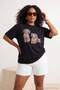 Black Dog Printed Oversize Fit Plus Size T-Shirt Tbbss26Bf00043 - 2