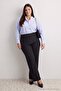 Black Scarf Tie Detail Woven Large Size Trousers Tbbaw27Ar00007