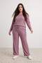 Mor Yumoş Crop ve Wide Leg/Geniş Paça Örme Alt Üst Takım TBBAW26CP00005 - 3