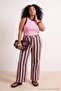 Çok Renkli Çizgili Yüksek Bel Wide Leg Jeans TBBSS26CJ00086