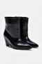 Black Crocodile 8 cm Women's Wedge Heeled Boots Takaw27Bo00016