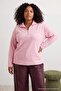 Pink Thessaloniki/Trikot Look Zippered Collar Regular/Normal Fit Knitted Sweatshirt Tbbaw23Ao00006