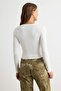 Ekru-Gri Melanj İkili Paket Crop/Kısa Fitted/Vücuda Oturan Örme Bluz TWOAW25BZ00061 - 7