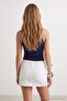 White Az Flexible Mini Denim Shorts Skirt Twoss26Sr00052 - 5