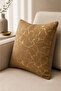 Gold Foil Patterned Decorative Stylish Design Throw Pillow Pillow Case 42X42 cm - Light Brown - 2