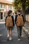 Water Resistant Tan Backpack with Pockets - 2