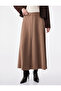 Comfortable Cut Flounce Midi Skirt with Stitching Detail - 2