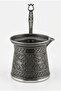 300 ml Traditional Embossed Cast Steel Induction Compatible Large Size Turkish Coffee Pot for 4-5 People