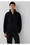 M0S20027 Men's Semi-Zipper Sweatshirt Black
