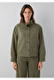 Buttoned Stand Collar Khaki Jacket Oversize / Wide Cut 1110922-71545 - 3