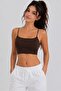 Women's Thin String Strap Double-Layered Crop Blouse, Basic Bustier - 2