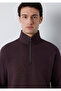 M0S20027 Men's Semi-Zipper Sweatshirt Bordo - 6
