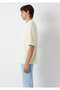 Crew Neck Yellow Basic T-Shirt Oversize / Wide Cut 0613113-70062 - 4