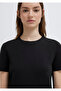 Black Basic T-Shirt Fitted / Bodycon Cut 1614106-900 - 7