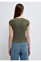 Green Basic T-Shirt Fitted / Bodycon Cut 1613809-71546 - 5