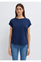 Crew Neck Navy Blue Basic T-Shirt Regular Fit / Normal Cut 1614177-70497 - 4