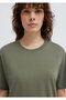 Crew Neck Green Basic T-Shirt Regular Fit / Normal Cut 1600955-86627 - 6