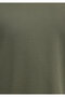 Crew Neck Green Basic T-Shirt Regular Fit / Normal Cut 1600955-86627 - 7