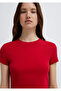 Red Basic T-Shirt Crop / Short Cut 1600814-86417 - 6