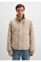 Mock Neck Beige Puffer Jacket 0110470-86559 - 4