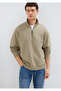 Half-Zip Basic Beige Sweatshirt 0S10419-70204