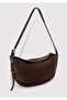 Suede Leather Dark Brown Shoulder Bag 1913695-29718 - 5