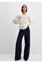 Round Neck Ecru Sweater Loose Fit / Relaxed Fit 1710881-80194 - 2