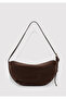 Suede Leather Dark Brown Shoulder Bag 1913695-29718 - 4