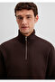 Brown Sweatshirt with Half Zipper 0S10519-89103 - 6