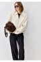 Zippered Ecru Jacket Oversize / Wide Cut 1110830-70065 - 4