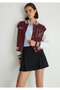 M Logo Patchli Burgundy Bomber Jacket 1110636-70434 - 2